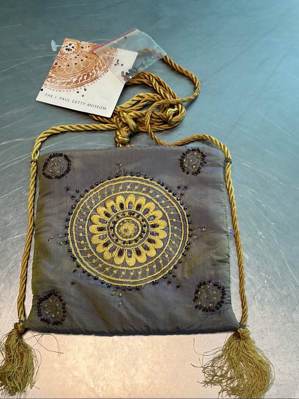 J Paul Getty Museum store small beaded crossbody pouch